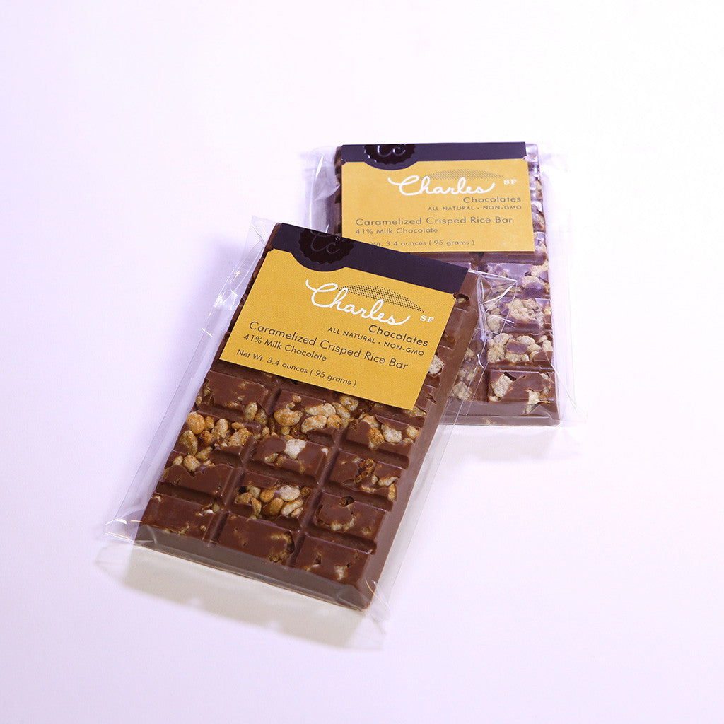 Caramelized Crisped Rice Bar, Milk Chocolate - Charles Chocolates
