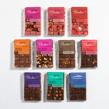 10 Bar Chocolate Collection: three Ruby Garnet bars and seven Premium and Salty-Sweet bars