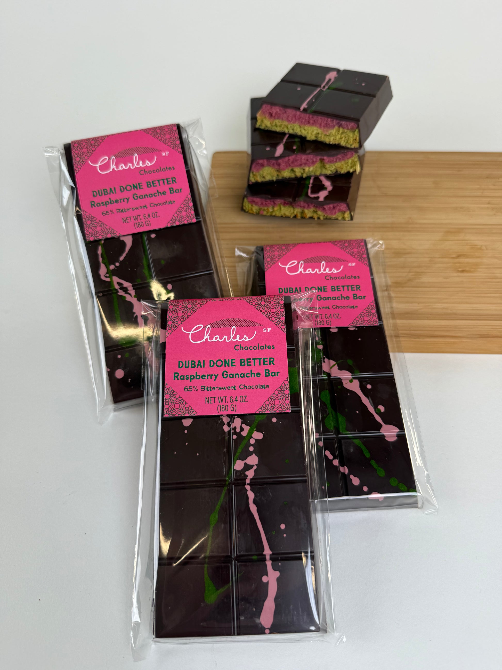 Dubai Done Better - Raspberry Ganache Bar – Charles Chocolates