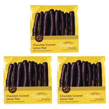 Chocolate Covered Lemon Peel (Three Pack)