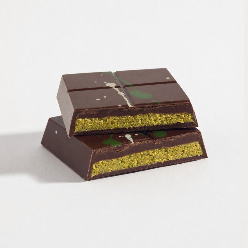 Pistachio Ganache Dubai Done Better bar cut open
