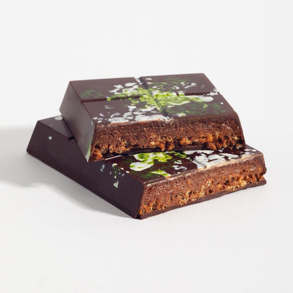 Hazelnut Praline Crunch bar cut open