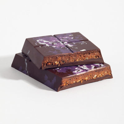 Peanut Praline Crunch bar cut open